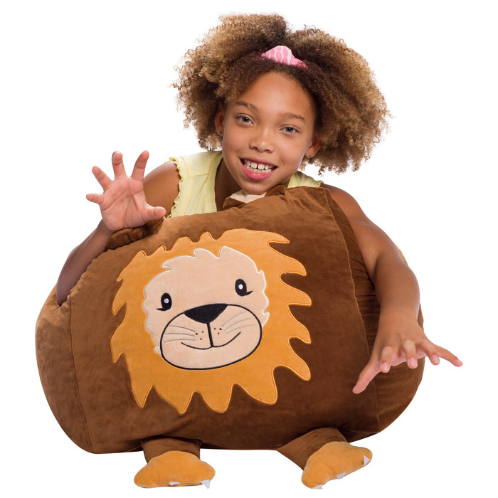 Zoomie Kids Stuffed Animal Storage Small Bean Bag Cover & Reviews Wayfair